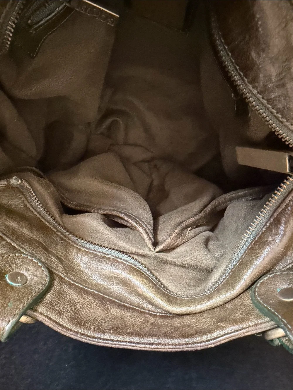 Kooba Vintage Distressed Leather Satchel Bag